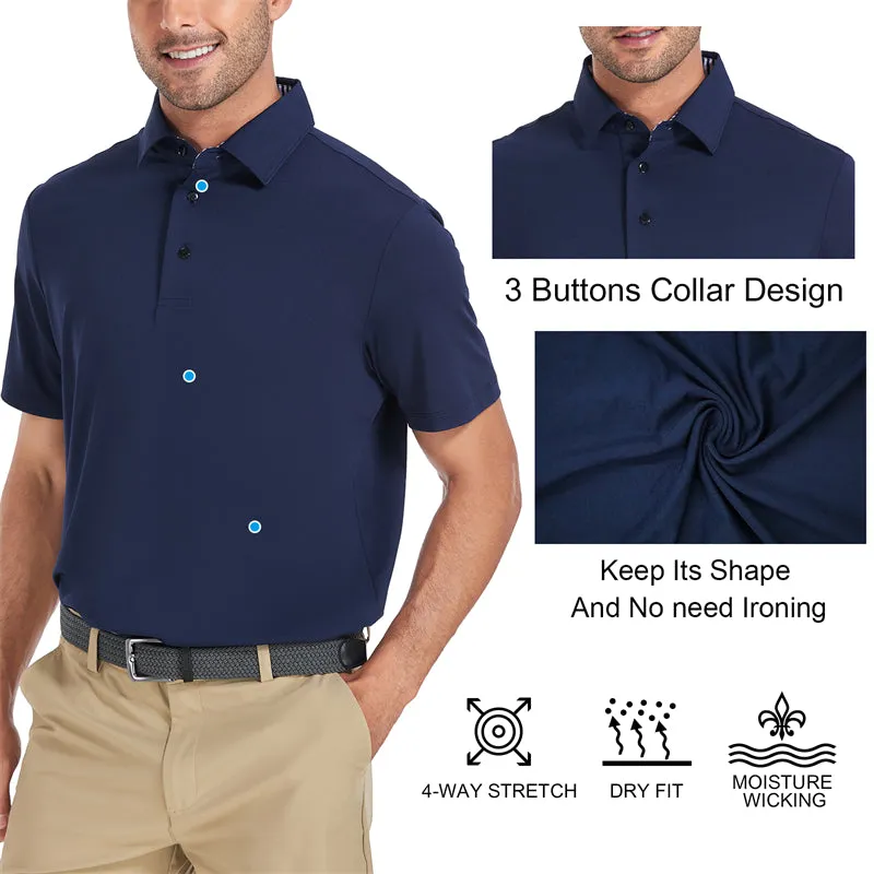 New Performance Fit Short Sleeve Golf Shirt Men Green