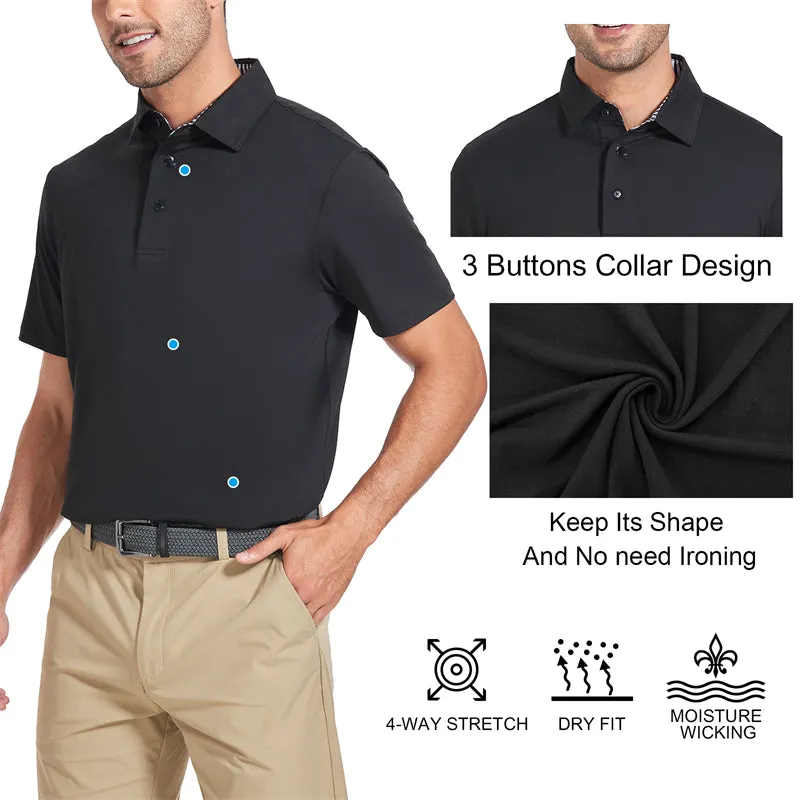 New Performance Fit Short Sleeve Golf Shirt Men Green