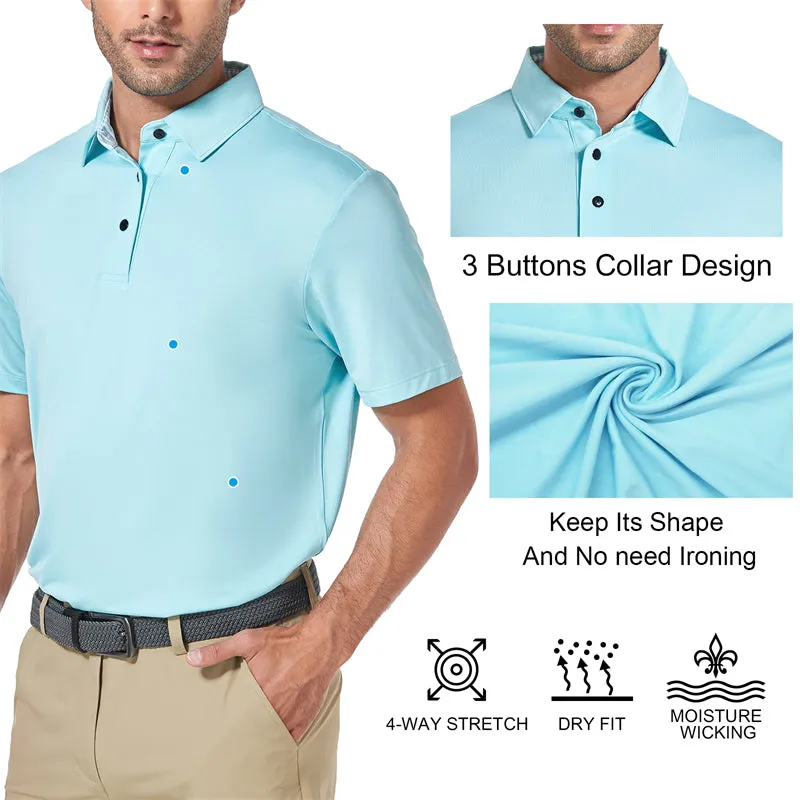 New Performance Fit Short Sleeve Golf Shirt Men Green