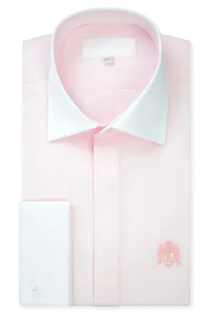 Pink Contrasting Cutaway Collar Shirt