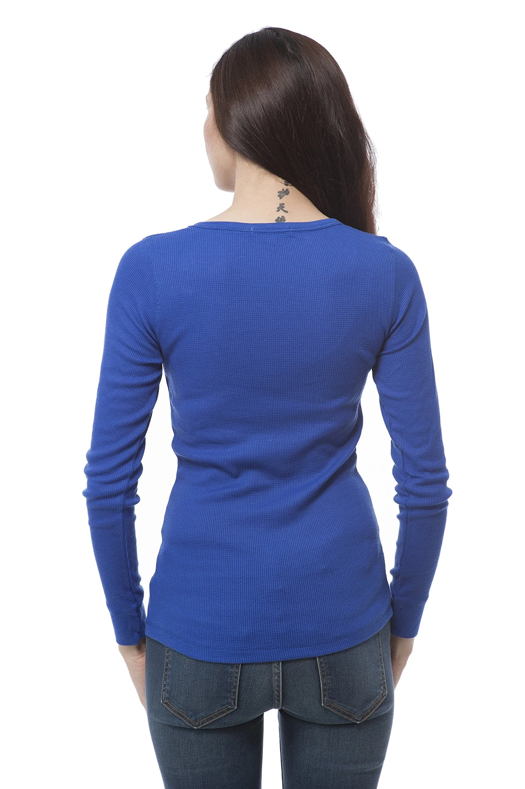 Plain Vneck Long Sleeve Thermal Shirt Top