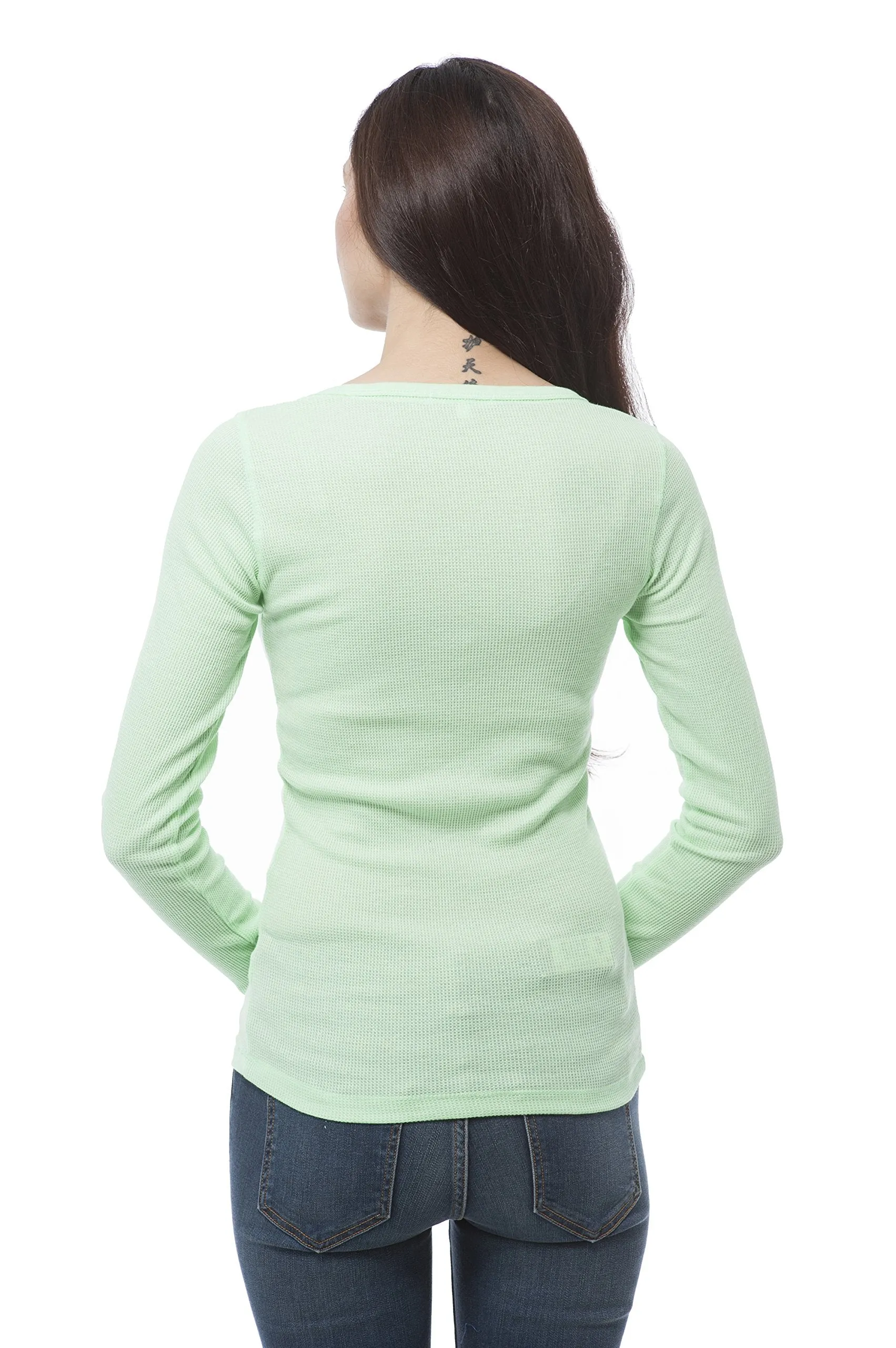 Plain Vneck Long Sleeve Thermal Shirt Top