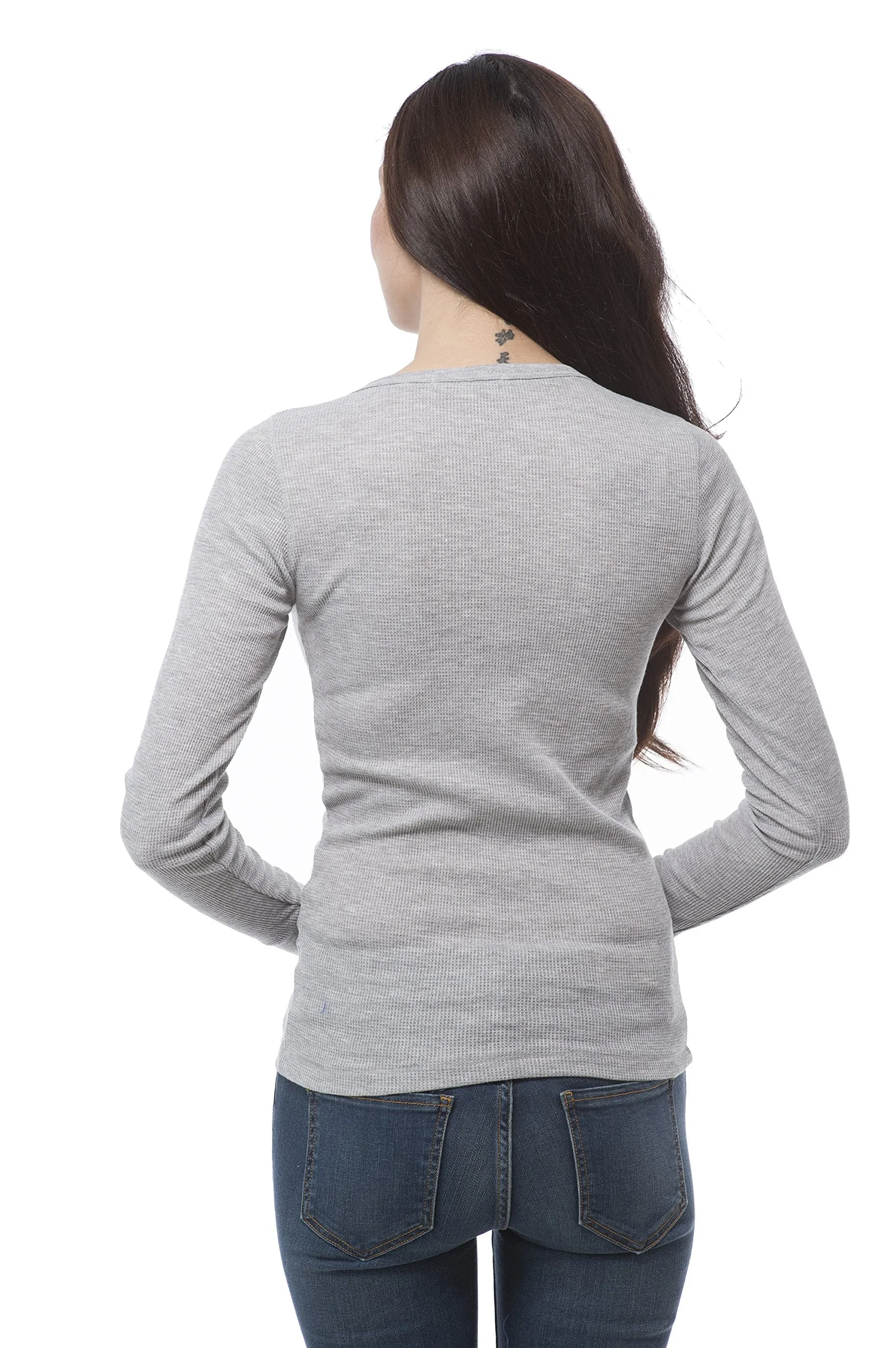 Plain Vneck Long Sleeve Thermal Shirt Top