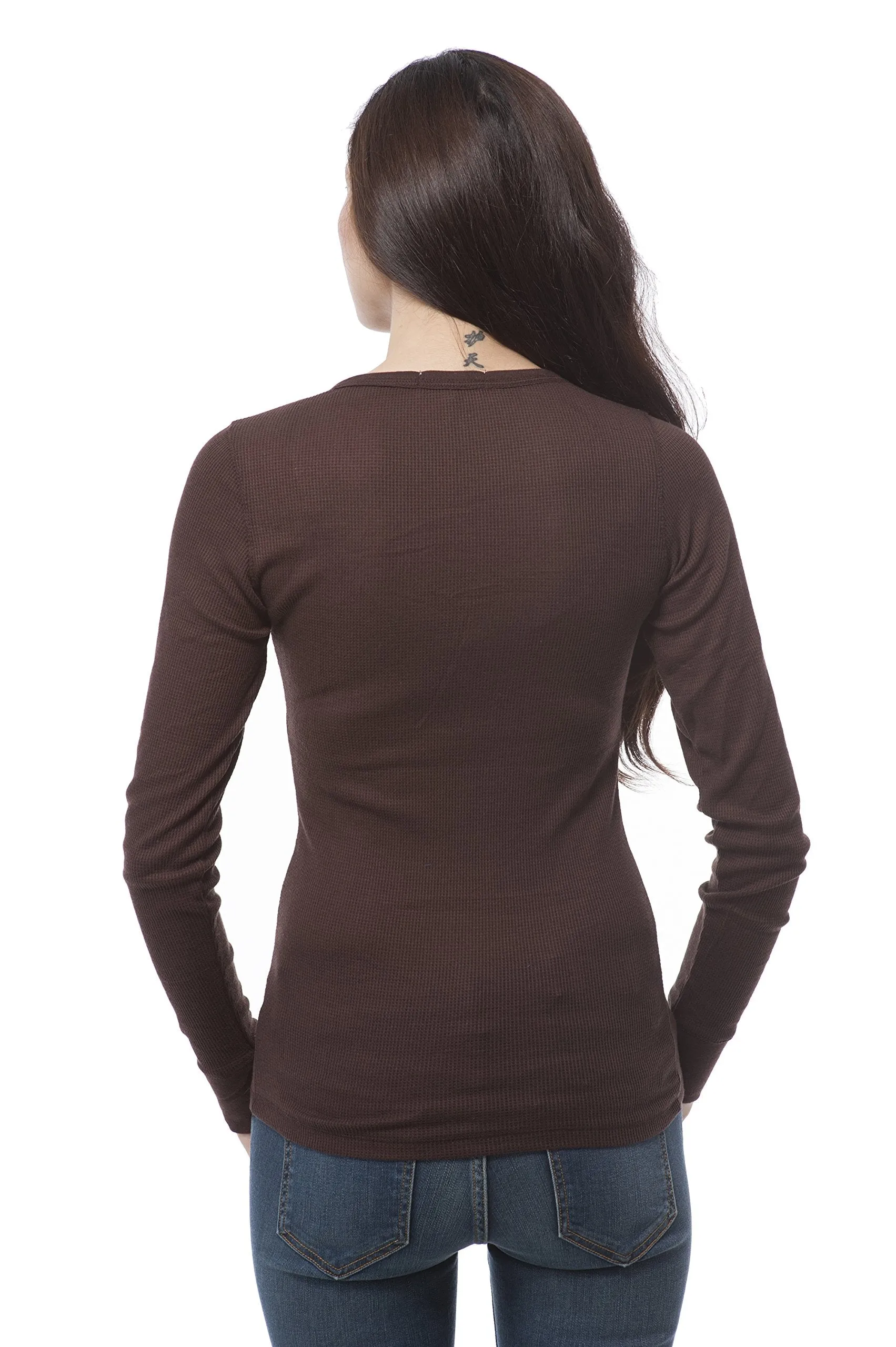 Plain Vneck Long Sleeve Thermal Shirt Top