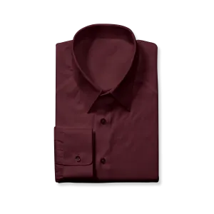 Slim Cut Maroon Dress Shirt
