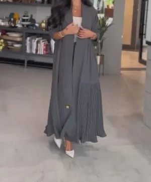 Solid Color Elegant Long Trench Coat