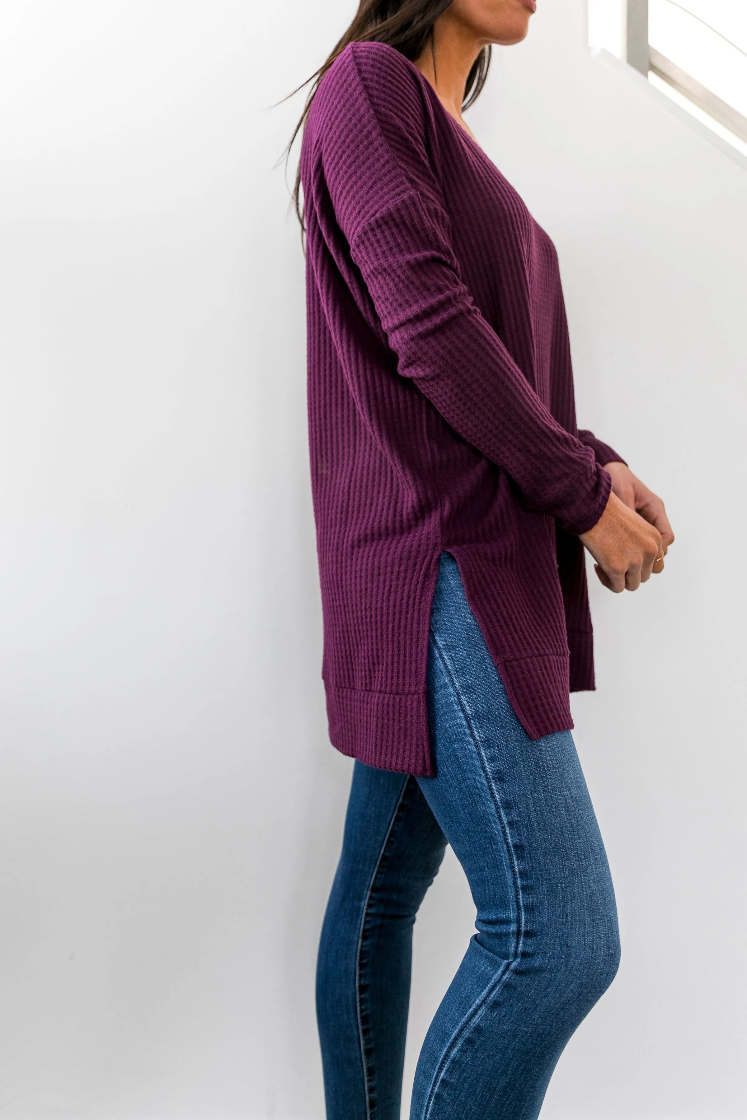 Thermal Tunic In Dark Plum