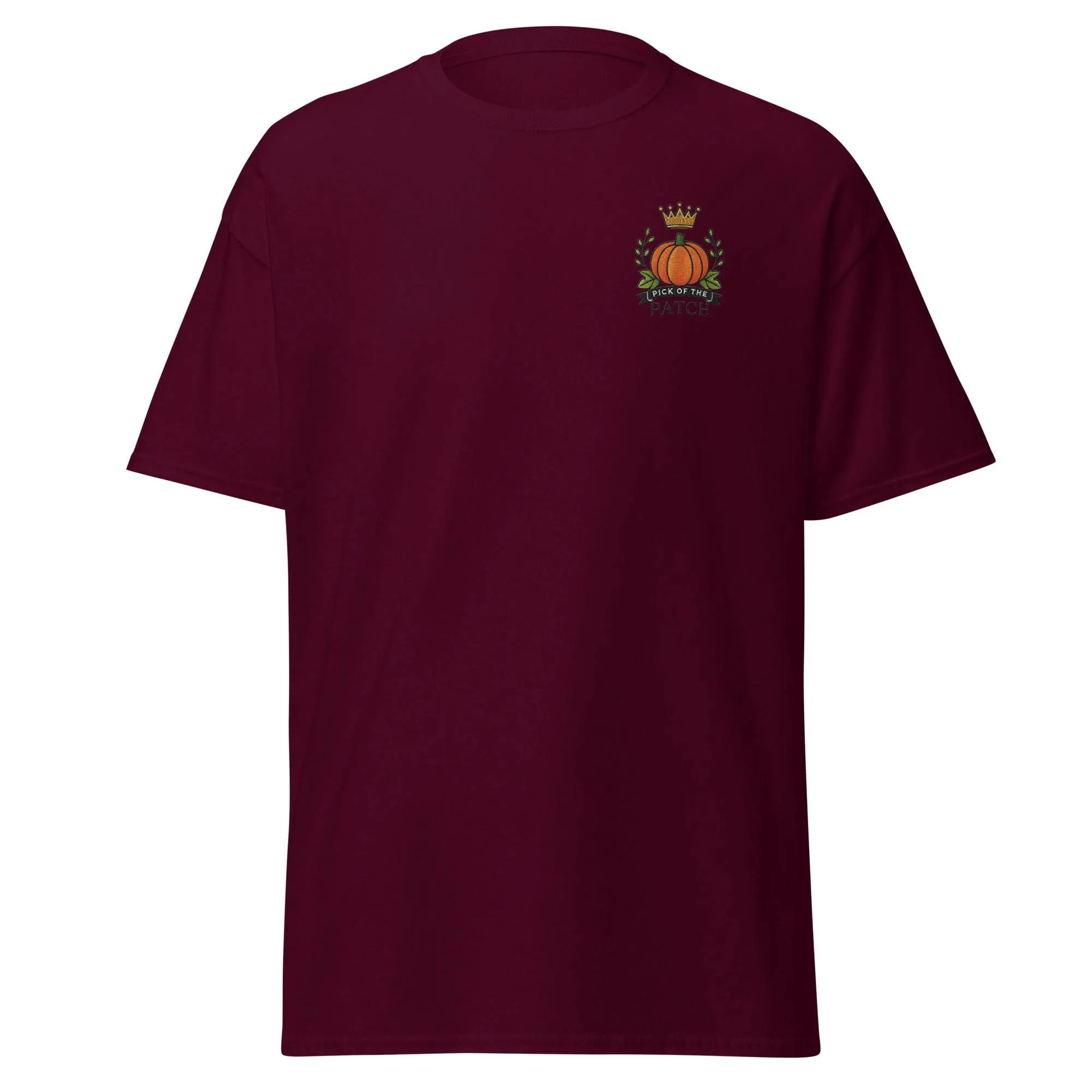 Unisex Fall Embroidered T-Shirt – "Pick of the Patch" – Fun & Festive Fall Tee for Autumn Lovers