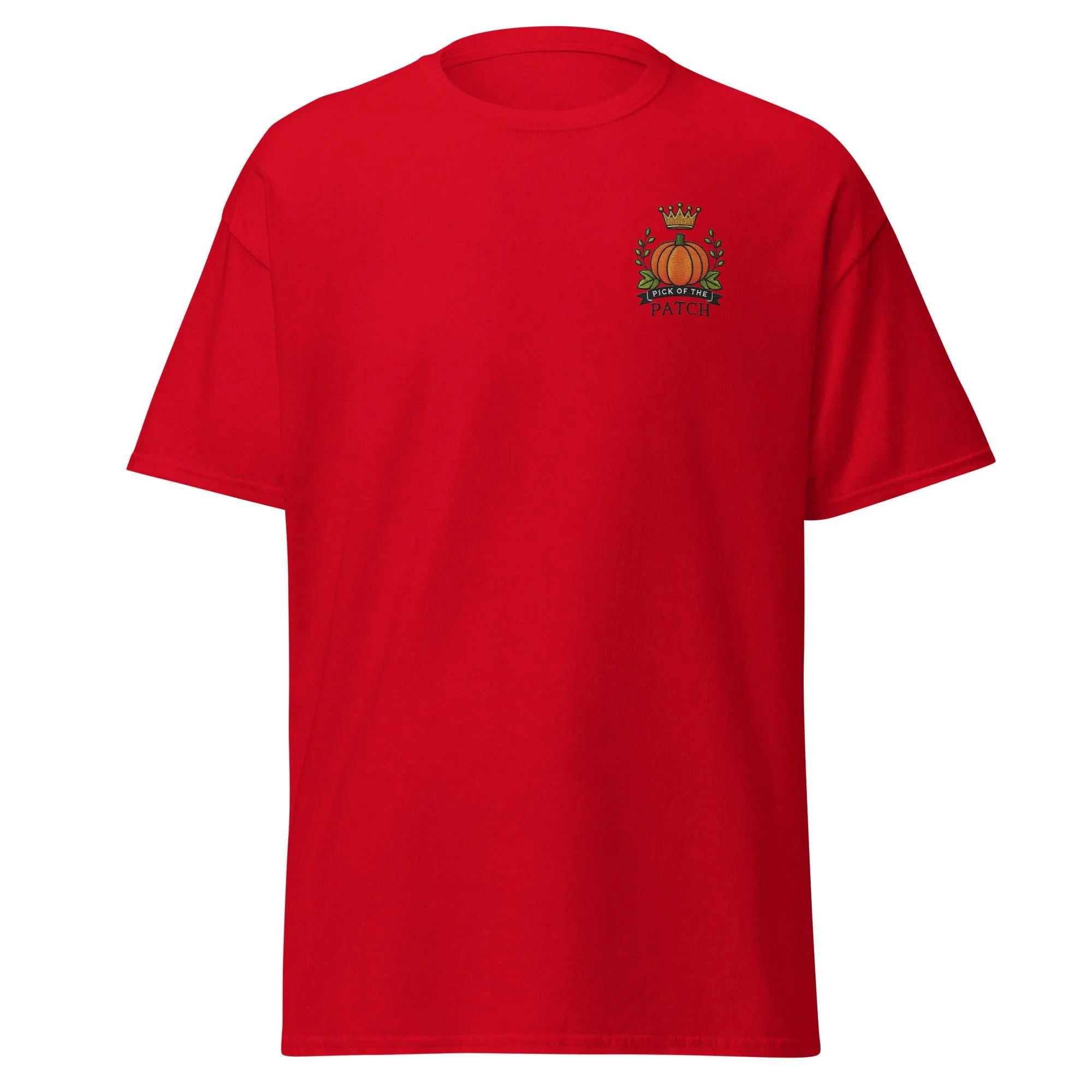 Unisex Fall Embroidered T-Shirt – "Pick of the Patch" – Fun & Festive Fall Tee for Autumn Lovers