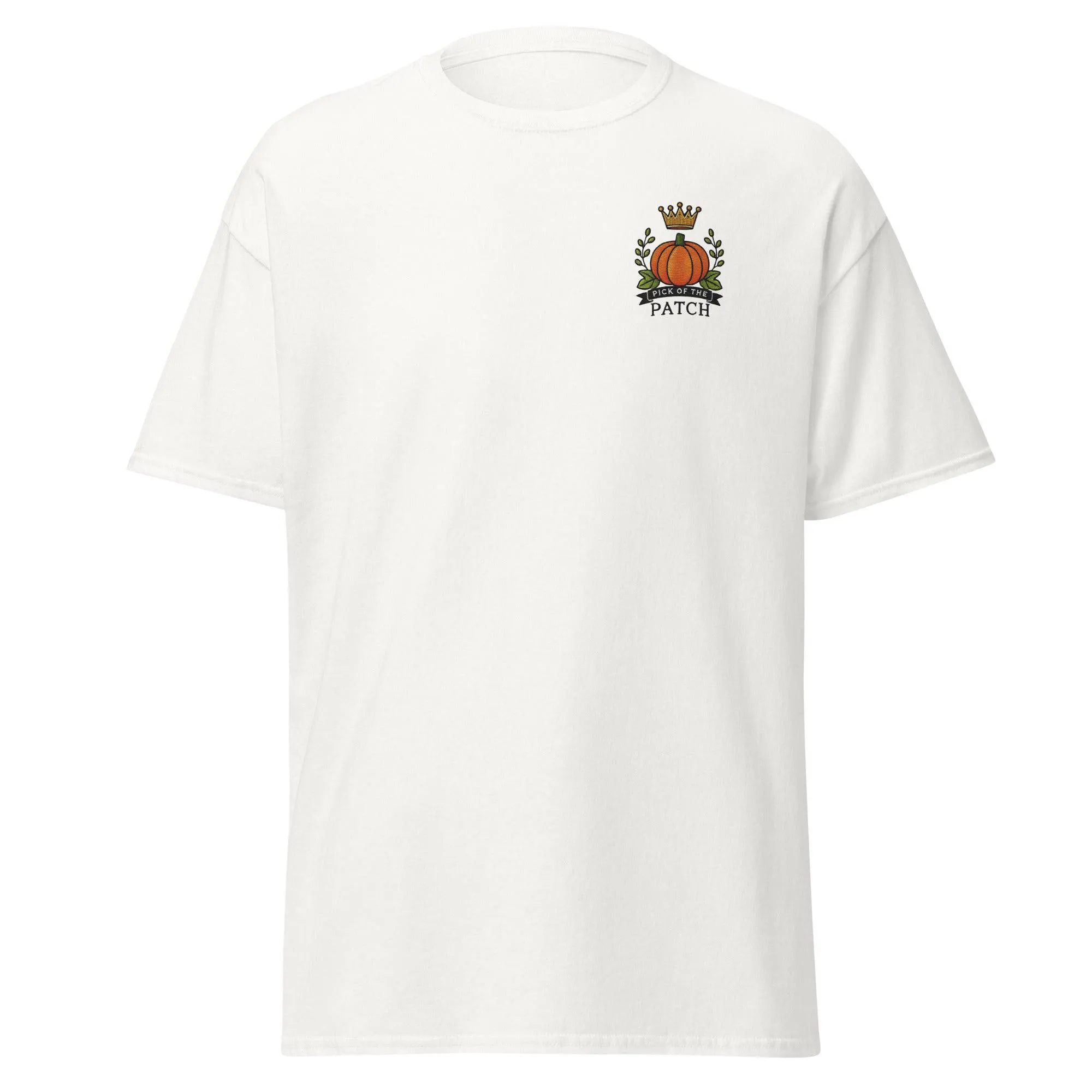 Unisex Fall Embroidered T-Shirt – "Pick of the Patch" – Fun & Festive Fall Tee for Autumn Lovers