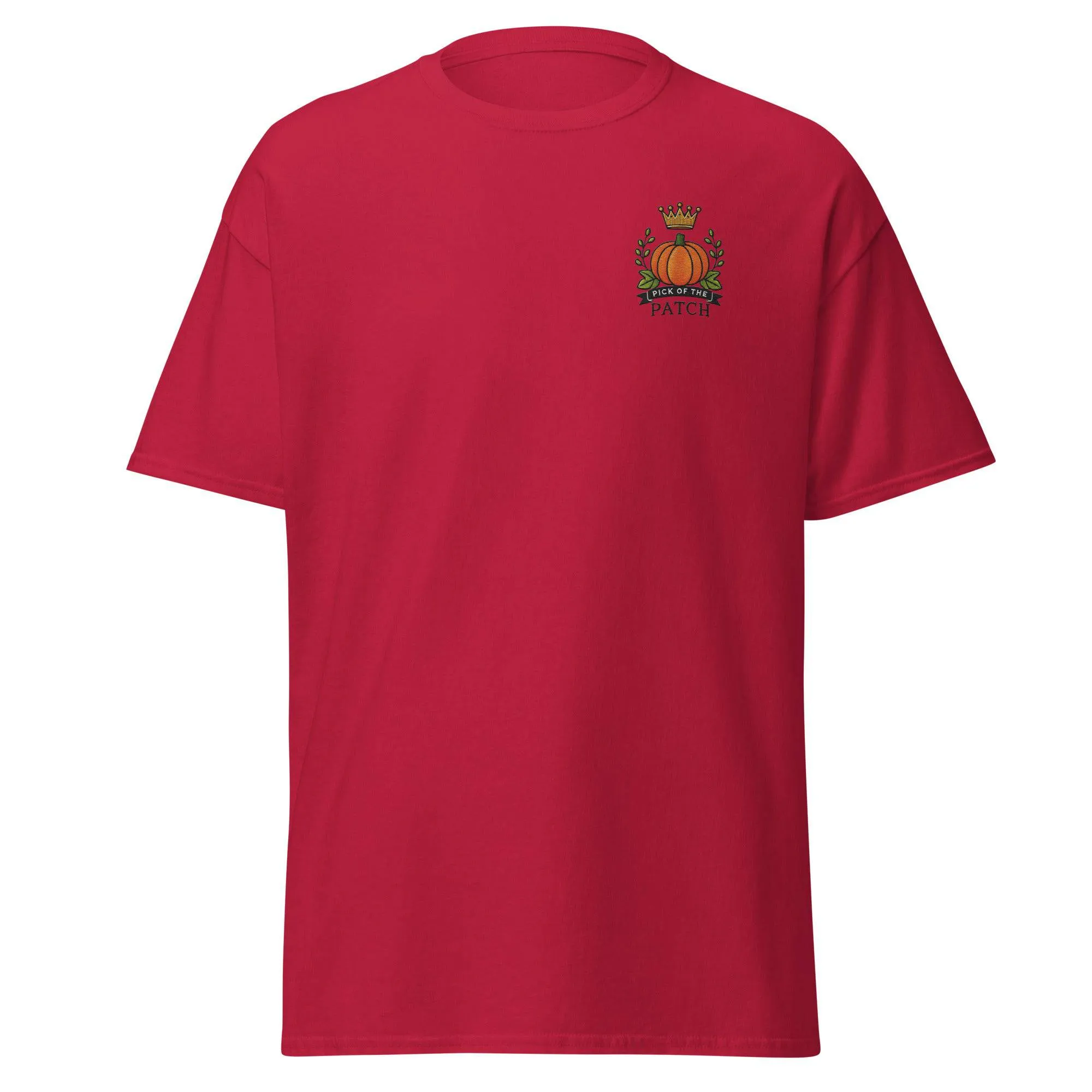 Unisex Fall Embroidered T-Shirt – "Pick of the Patch" – Fun & Festive Fall Tee for Autumn Lovers