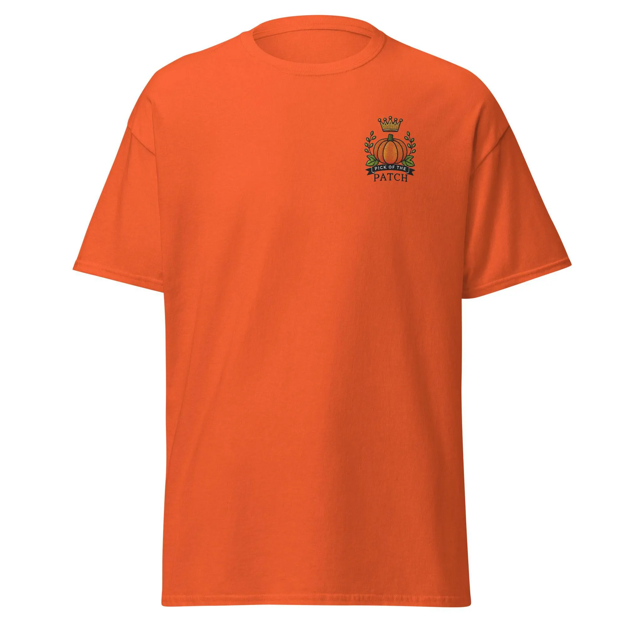 Unisex Fall Embroidered T-Shirt – "Pick of the Patch" – Fun & Festive Fall Tee for Autumn Lovers
