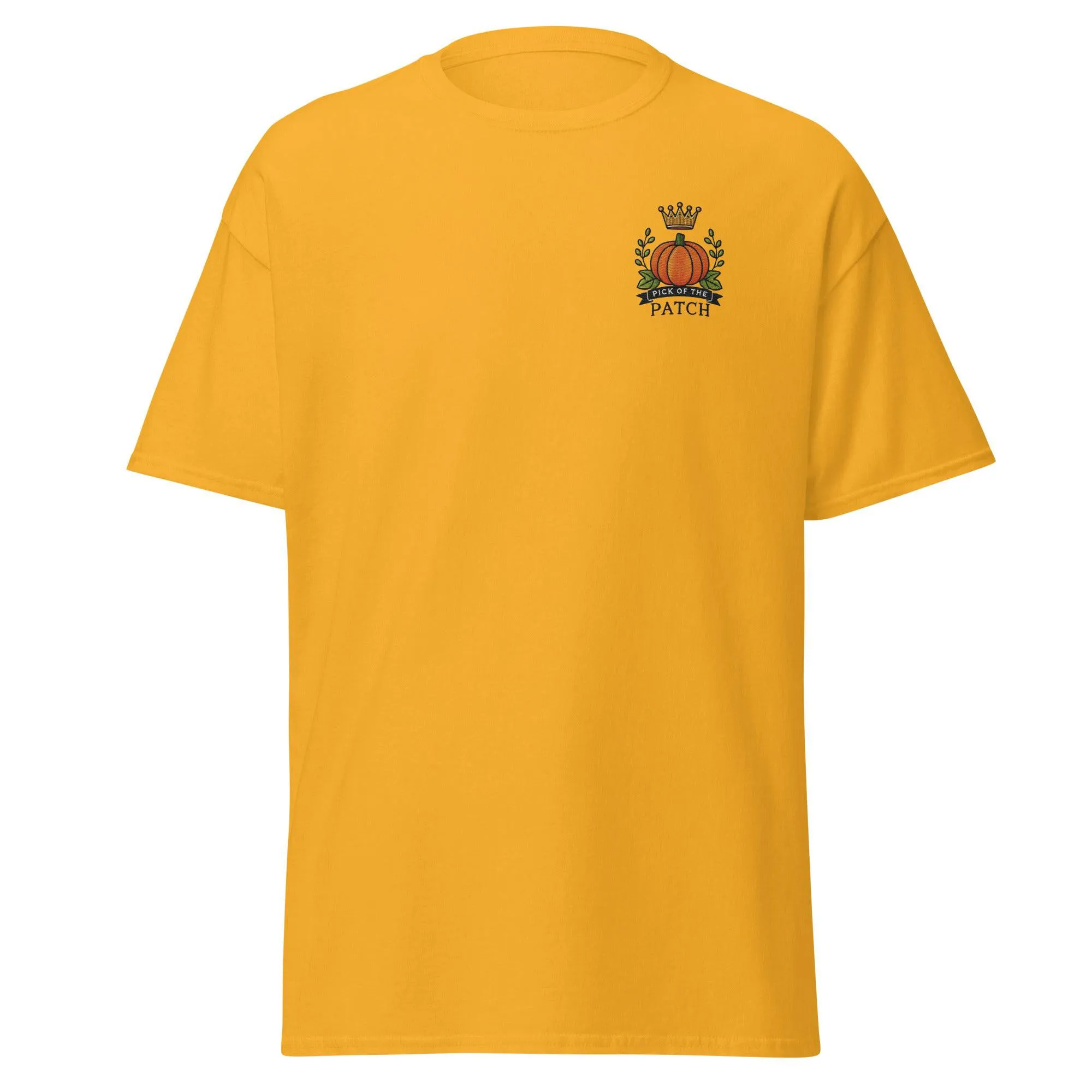 Unisex Fall Embroidered T-Shirt – "Pick of the Patch" – Fun & Festive Fall Tee for Autumn Lovers