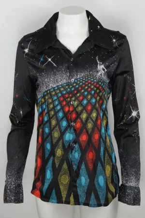 Vintage 1970s Disco Printed Shirt - S