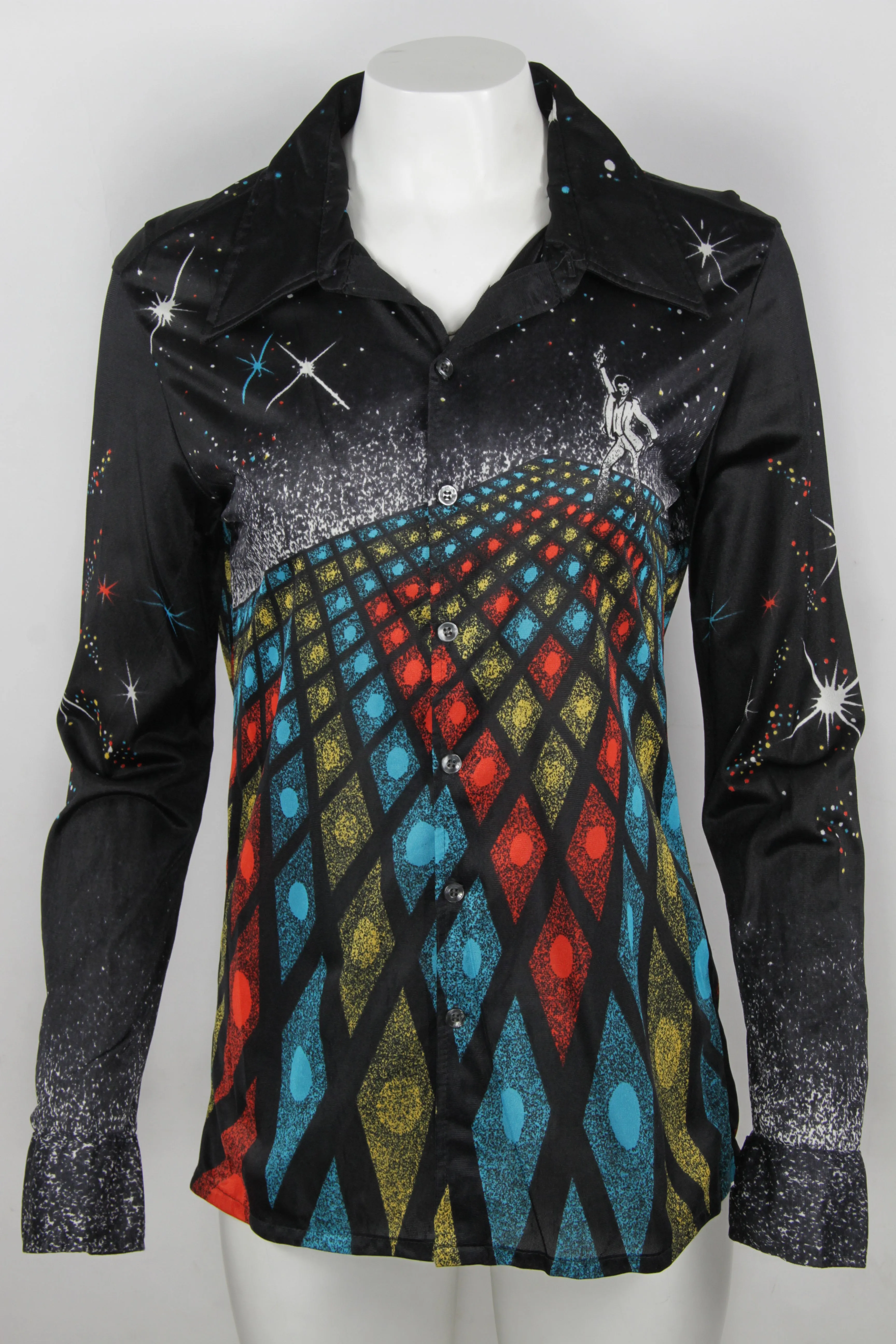 Vintage 1970s Disco Printed Shirt - S
